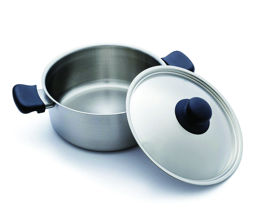Stainless Steel Stock Shallow Pot 22cm